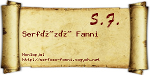 Serfőző Fanni névjegykártya
